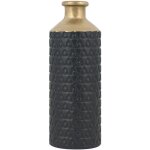 Beliani - vase dcoratif de forme cylindrique bouteille fabriqu en grs noir et verseur dor de 39 cm ...