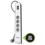 Belkin - bsv401ca2m parasurtenseur noir, blanc 4 sortie(s) ca 2 m