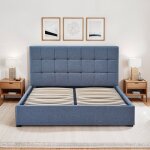 Literie lit coffre vincennes 160x200 cm coloris gris - bellecour