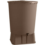 Bellijardin - rcuprateur d'eau de pluie rond 500 l + socle + kit collecteur - taupe