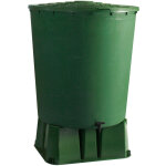 Bellijardin - rcuprateur d'eau de pluie rond 500 l + socle + kit collecteur - vert