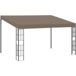 Tonnelle de jardin mural, pergola de jardin tente de rception 4x3 m taupe tissu vidaxl