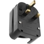 Adaptateur prise de courant europe  uk avec 2 broches rondes femelle  bs1363 prise mle fix - bematik ...