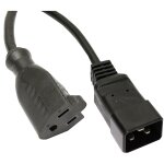 Bematik - cordon d'alimentation amricain nema - 5 - 15r iec - 60320 - c20 0. 4m noire