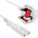 Fil lectrique norme britannique bs 1363 - 1 - iec - 60320 - c7 1, 8 m blanc - bematik