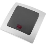 Interrupteur lumineux va - et - vient encastrable avec plaque de finition 80x80mm série lille argent ... Interrupteur lumineux va - et - vient encastrable avec plaque de finition 80x80mm série lille argent ...