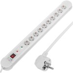 Bematik - multiprise 10 prises avec interrupteur et parafoudre blanc (1. 5m cble)