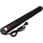 Bematik - multiprise 10 prises avec interrupteur et parafoudre noir (1. 5m cble)