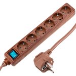 Multiprise 6 prises 16a 250v bois avec 1. 5m cble - bematik
