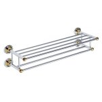 Bemeta - porte - serviettes avec double �tag�re retro en chrome - or 66, 5x16, 5x22, 5 cm