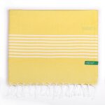 Benetton - casa 100 % coton 170 g / m2 serviette hammam ( 80x165 cm) jaune - jaune