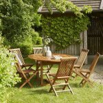 Berah getah - salon de jardin en teck huil massif extensible 6 / 8 places