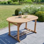 Berah getah - table de jardin en acacia massif extensible ovale 6 / 8 places