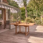 Berah getah - table de jardin en teck huil massif extensible 6 / 8 places