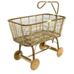 Argonauta - berceau en rotin pour enfants avec roues en bois 97x57xh. 43 - 79 cm