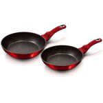 Berlinger haus burgundy set de poles  frire induction 22 - 26cm aluminium antiadhsif marbre sans pfoa ...