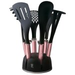 Berlinger haus - i - rose set 7 ustensiles de cuisine en nylon, 6 pices + support, antiadhsive sans ...