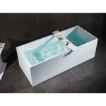 Bernstein - baignoire autoportante en fonte minrale luna stone - 170 x 72 cm - blanc - accessoires en ...