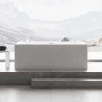 Bernstein - baignoire lot onda en acrylique sanitaire blanc brillant - 170 x 78 x 58 cm - robinetterie ...