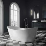 Bernstein - baignoire �lot siena 2. 0 en acrylique blanc - 170 x 80 x 68 cm - robinetterie disponible ...