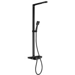 Bernstein - colonne de douche moderne combine thermostatique acier inoxydable + tablette verre - 120x50cm ...