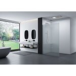 Bernstein - paroi de douche  l'italienne verre transparent nano 10mm - ex103s - profil acier inox 14mm ...