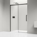 Bernstein ? porte de douche coulissante en niche 100 cm ? verre de s�curit� tremp� 8 mm ? noir mat ? ...