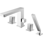 Robinet mlangeur baignoire, ensemble pommeau douchette bain 6081c - laiton chrome - flexible douche ...