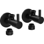 Bernstein - soupape d'angle design pack de 2 noir mat solide connexion 3 / 8' incl. rosace 7009