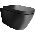 Bernstein ? wc suspendu noir mat b - 8030r ? c�ramique sanitaire ? abattant duroplast softclose ? dimensions ...