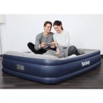 Lit gonflable double bestway 203x152x46 cm gonfleur int�gr� gris