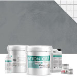 B�ton cir� sur carrelage (sols et murs) - kit complet 5m� (2 couches) - finition : mat - teinte : fer ...