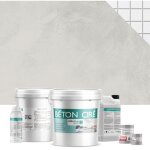 B�ton cir� sur carrelage (sols et murs) - kit complet 5m� (2 couches) - finition : mat - teinte : perle ...