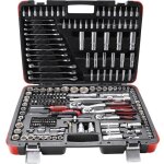 Coffret cliquets et douilles 1 / 4' 3 / 8' et 1 / 2' bgs - mallette d'outillage 216 pcs