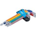 Bgs technic - jeu de cls allen multicolore profil t (pour torx) avec perage et tte sphrique t10 - ...