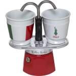 Bialetti set mini italia 2 cafeti�re expresso rouge 90 ml