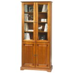 Beaux meubles pas chers - biblioth�que louis philippe 4 portes en finition merisier - florie