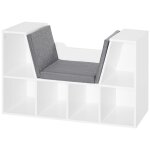 Biblioth�que banc 2 en 1 avec coussins de si�ge, �tag�re cube 6 compartiments ouverts et 2 niveaux, meuble ...