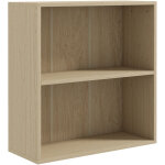 Biblioth�que basse � 2 niveaux avec �tag�re r�glable et 2 compartiments, id�ale pour le bureau, le salon ...