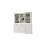 Bibliothque blanche - vaisselier blanc 6 portes coulissantes