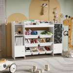 Biblioth�que enfant 137x30x94. 5 cm pour chambre et salle de jeux - meuble de rangement montessori avec ...