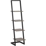 Beliani - biblioth�que �tag�re design �chelle effet bois fonc� et noir avec 4 �tag�res meuble de rangement ...