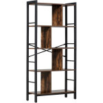 Homcom - bibliothèque, Étagère de rangement à 4 niveaux style industriel panneaux particules aspect vieux ... Homcom - bibliothèque, Étagère de rangement à 4 niveaux style industriel panneaux particules aspect vieux ...