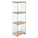 Meubletmoi - bibliothque h. 125 cm en verre tremp et 3 tagres dcor chne - ice