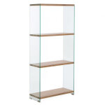 Meubletmoi - bibliothque h. 164 cm en verre tremp et 3 tagres dcor chne - ice