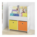 Bibliothque meuble de rangement pour livres et jouets tagre pour enfants avec 3 compartiments et 2 ...