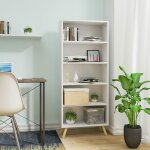 Woltu - bibliothque meuble de rangement tagre de rangement avec pieds en bois et 5 compartiments, ...