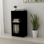 Biblioth�que noir 40x24x75 cm bois d'ing�nierie - vidaxl