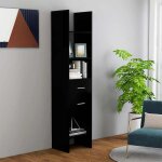 Biblioth�que noir 40x35x180 cm agglom�r�