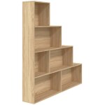 Vidaxl ? biblioth�que ch�ne sonoma bois d'ing�nierie ? 6 �tag�res ouvertes ? dimensions 155 x 24 x 160 ...